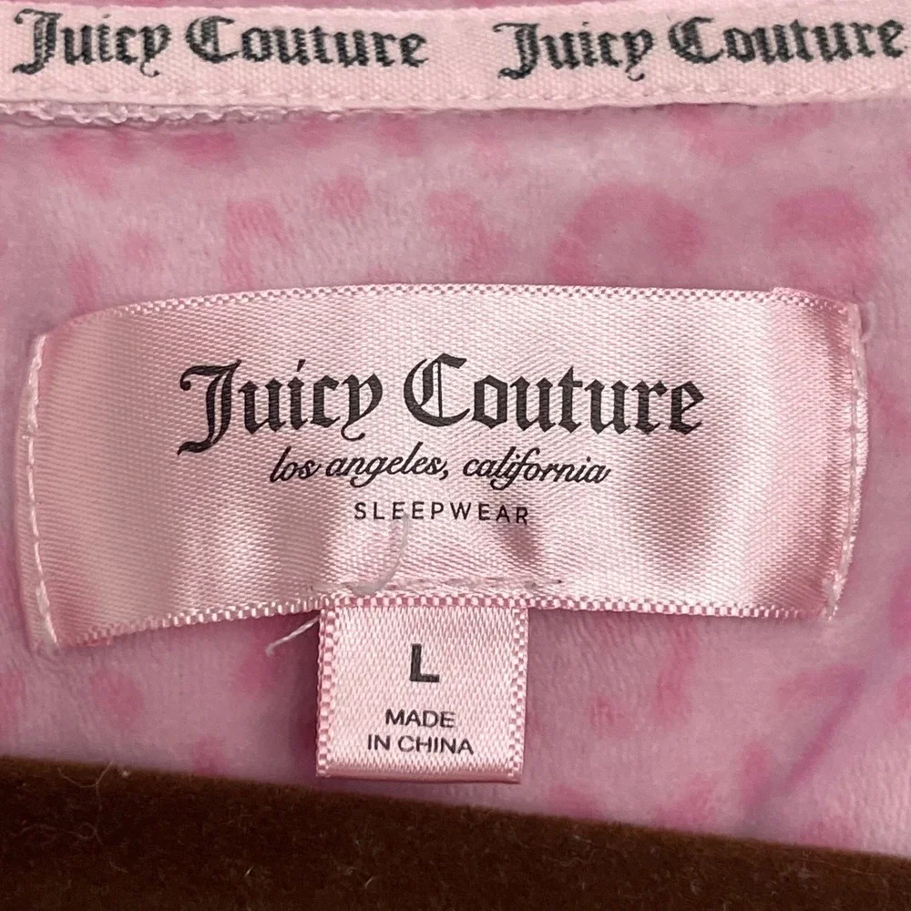 Y2K Juicy Couture Pink Leopard Print Velour Rhinestone Jogger Sweat‎ Set L
